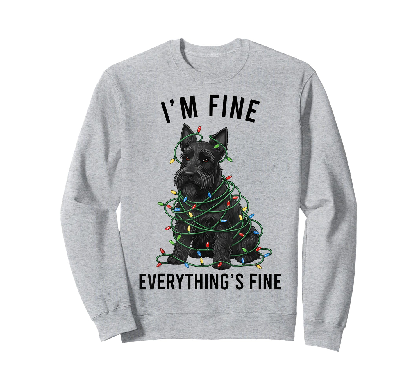 Scottish Terrier Christmas I'm Fine Everything is Fine T-Shirt