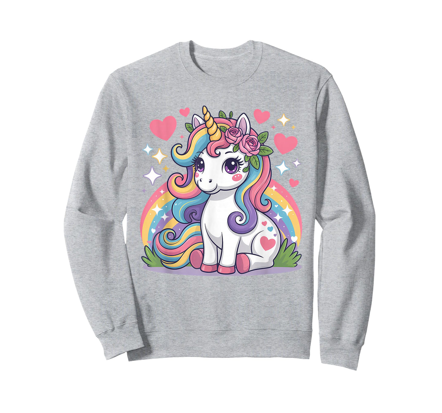 Super Cute Unicorn with Rainbow and Stars Unicorn T-Shirt