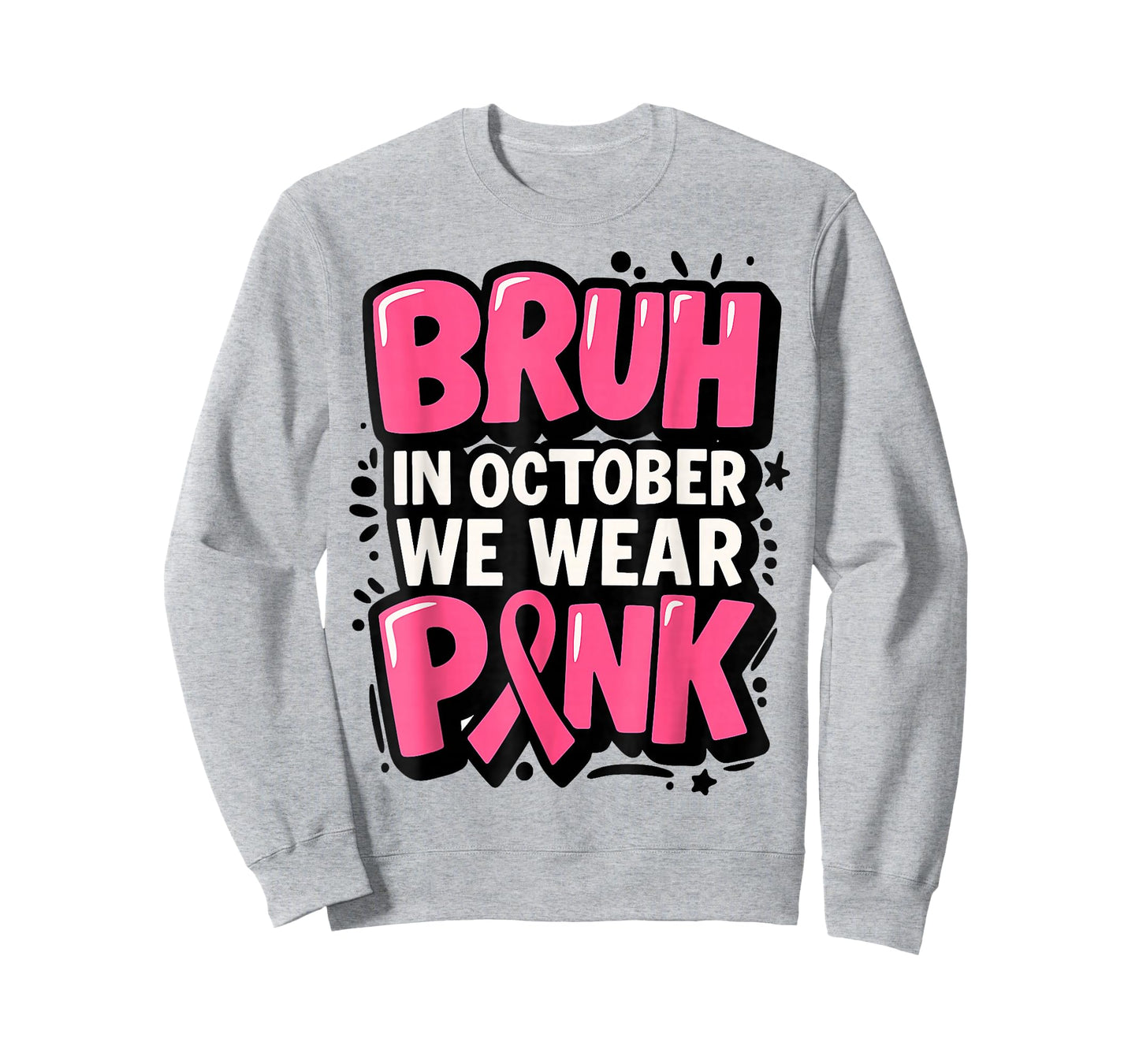 Bruh in October We Wear Pink Breast Cancer Toddler Boys Kids T-Shirt