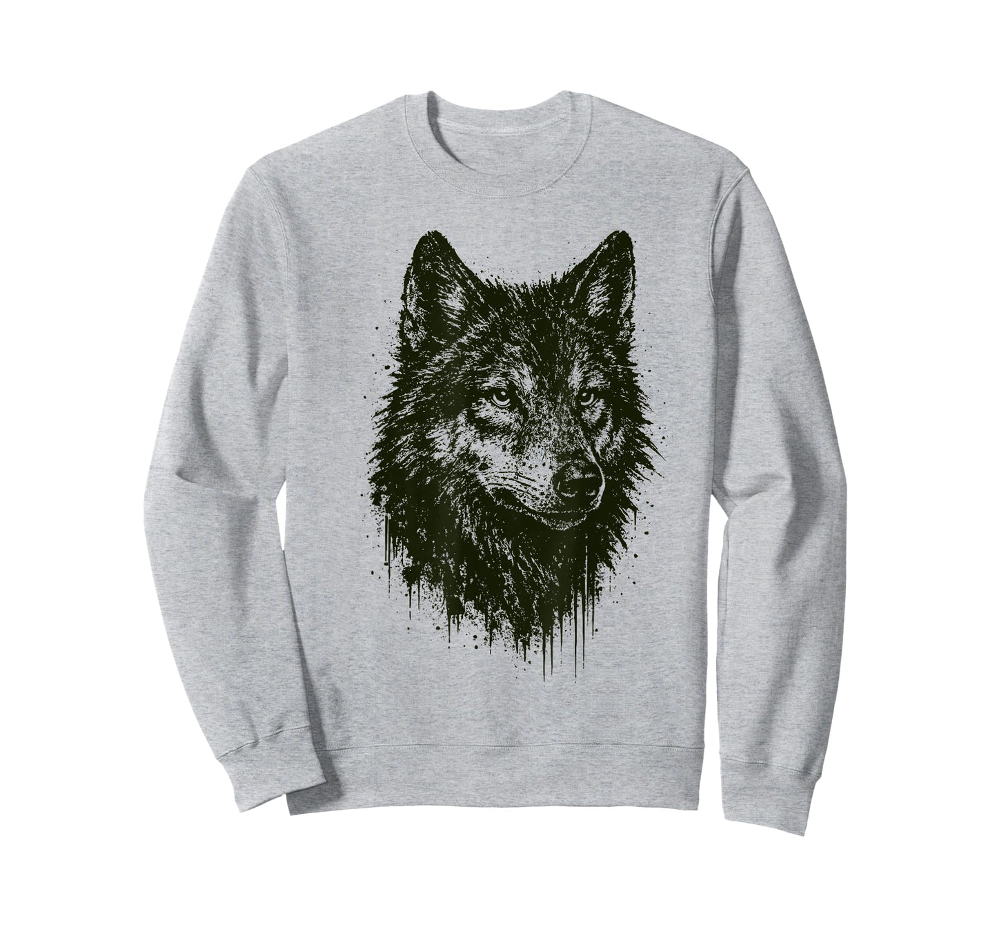 Wolf Ink Art Grunge Wild Nature Animal Portrait Edgy Wolves T-Shirt