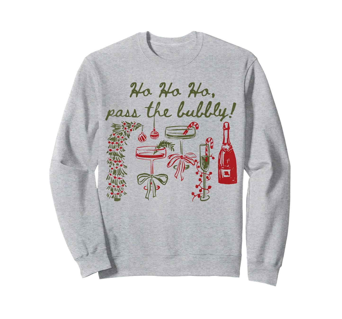 Ho Ho Ho Pass The Bubbly Christmas Drinking Xmas Champagne T-Shirt