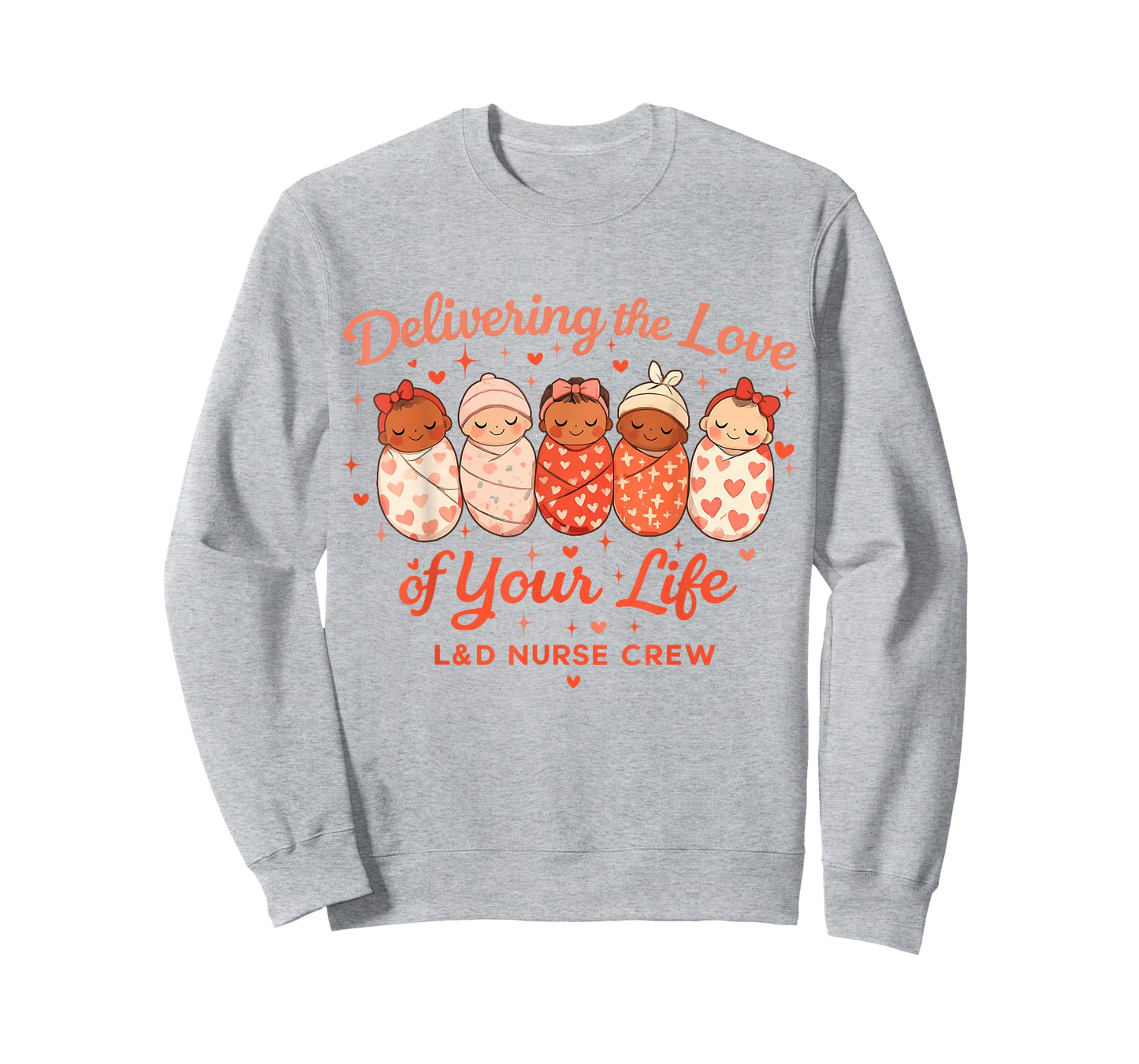 Cute Labor Delivery Nurse Crew Heart Graphic Valentines Day T-Shirt
