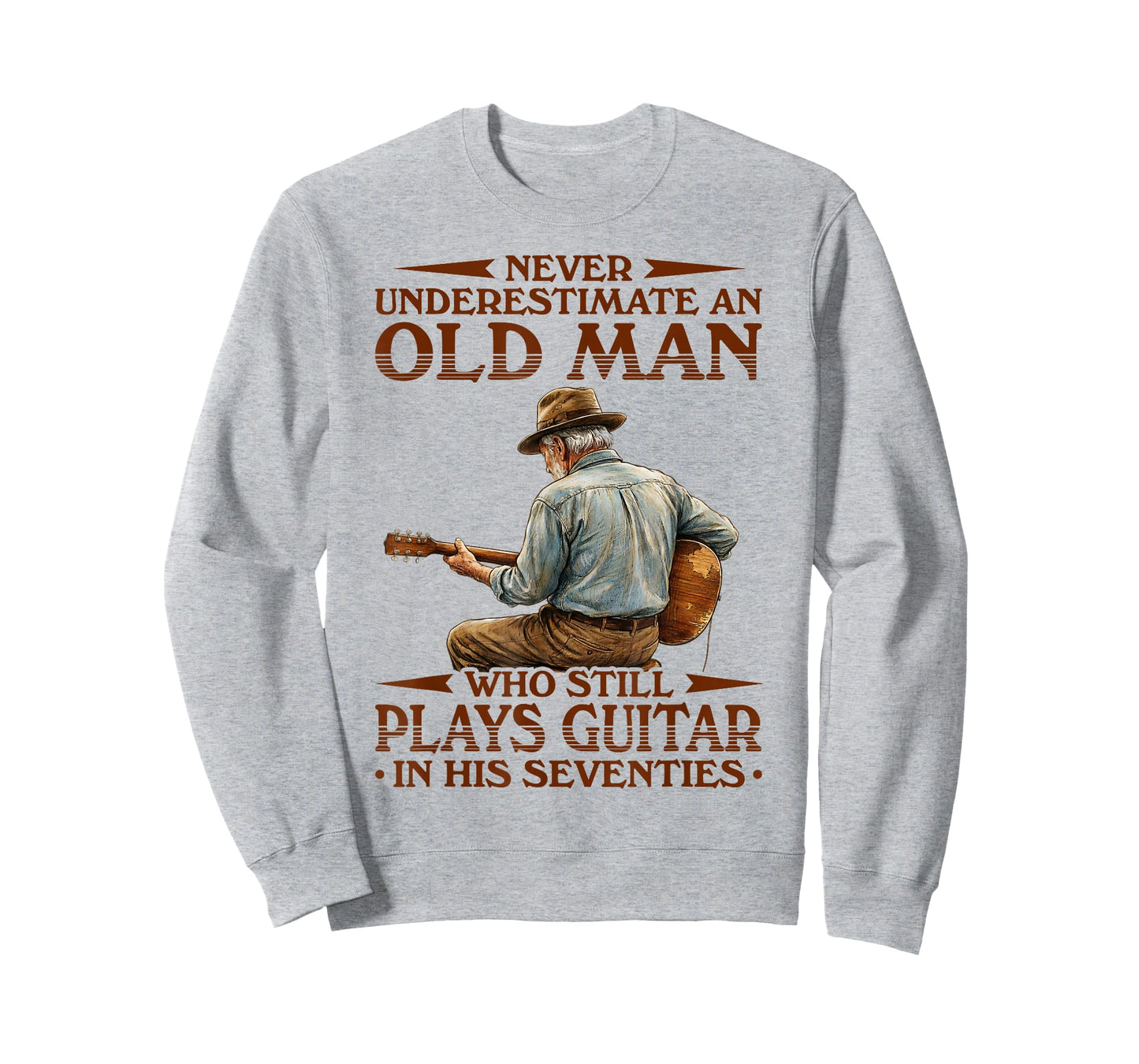 Never Underestimate an Old Man Who Plays Guitar in His 70s T-Shirt