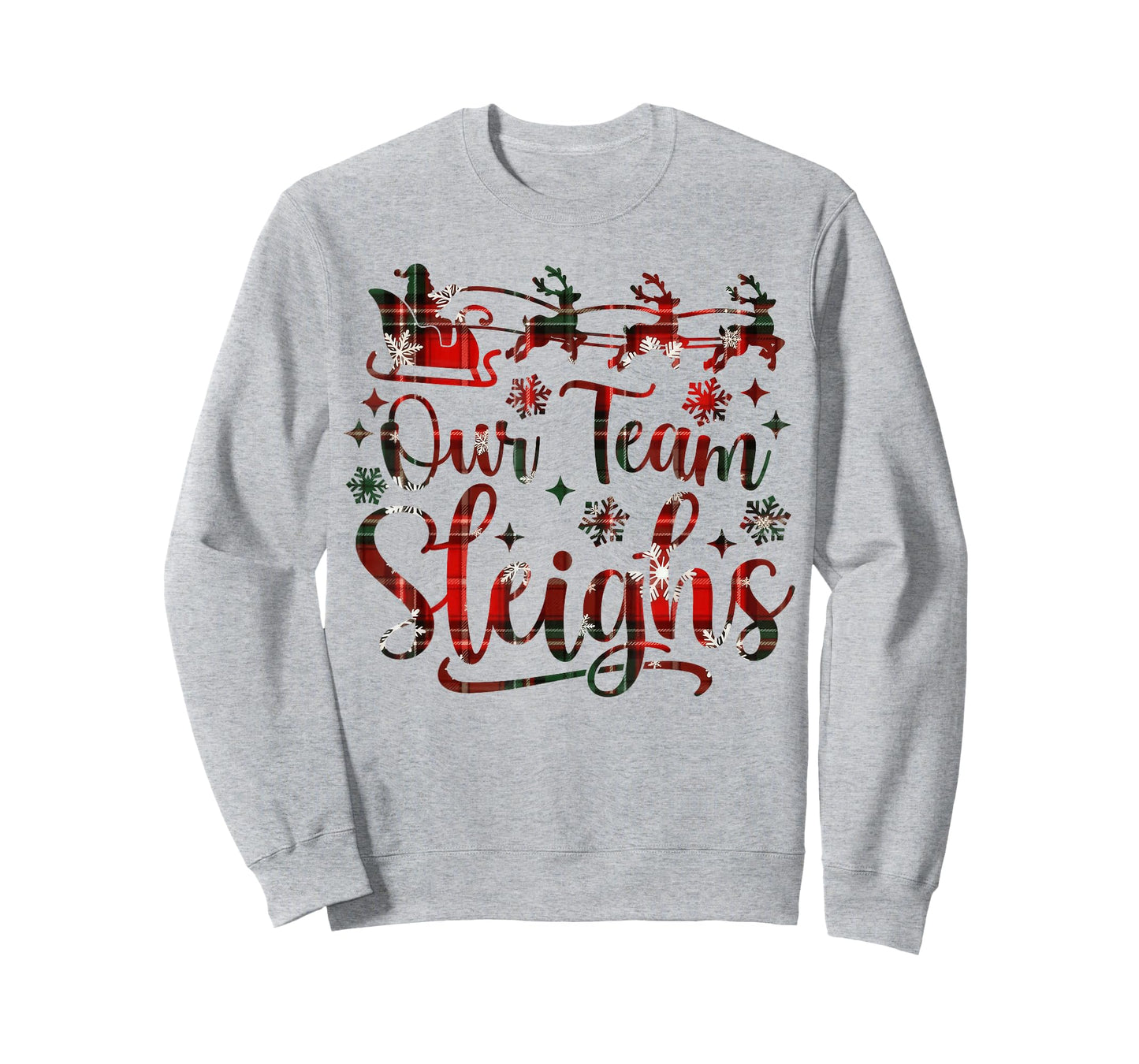 Our Team Sleighs Christmas Santa Reindeers Office Staff T-Shirt