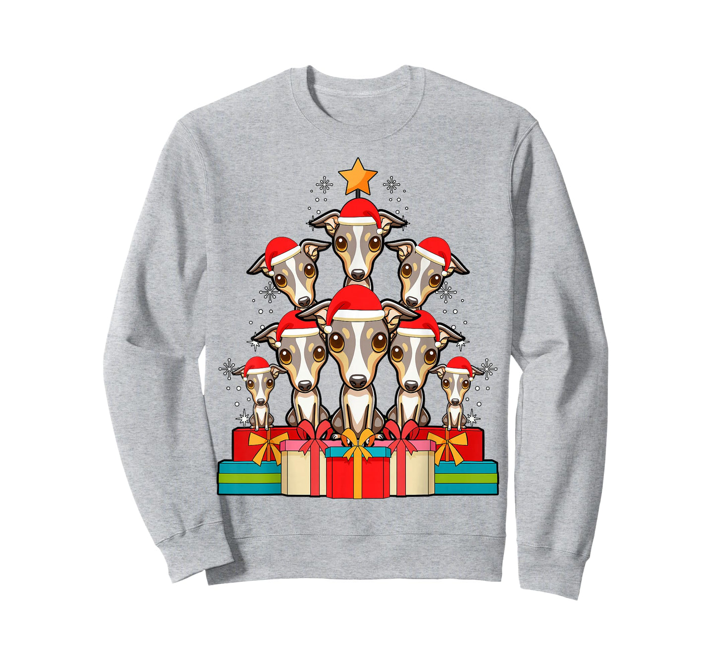 Cute Greyhound Iggy Italian Greyhound Christmas Tree Xmas T-Shirt