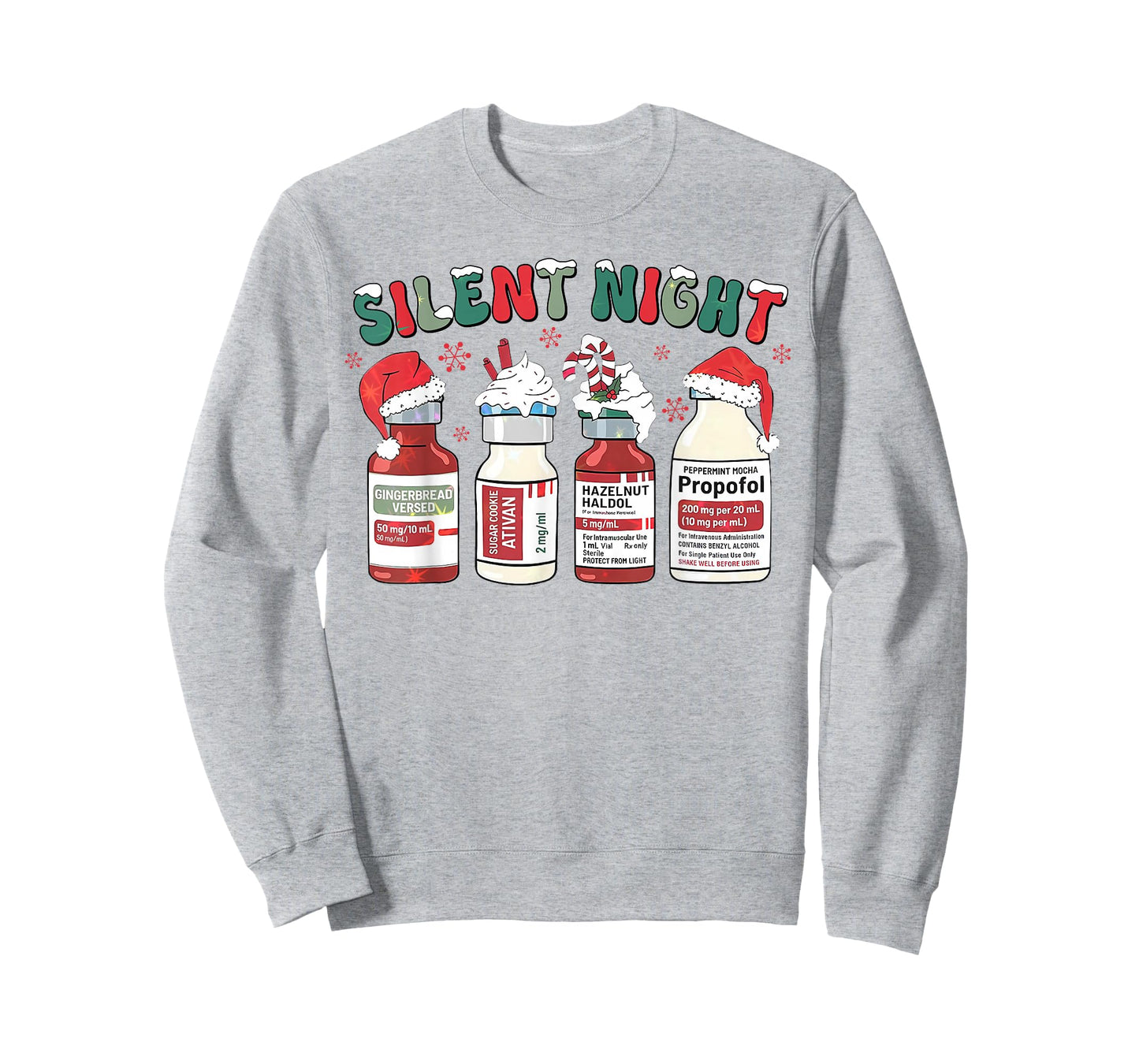 Retro Propofol Silent Night ICU Nurses Funny Merry Christmas T-Shirt