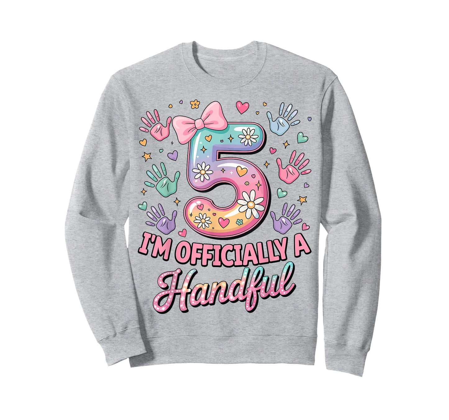Kids I'm Officially A Handful Five 5th Birthday Girls Boys T-Shirt