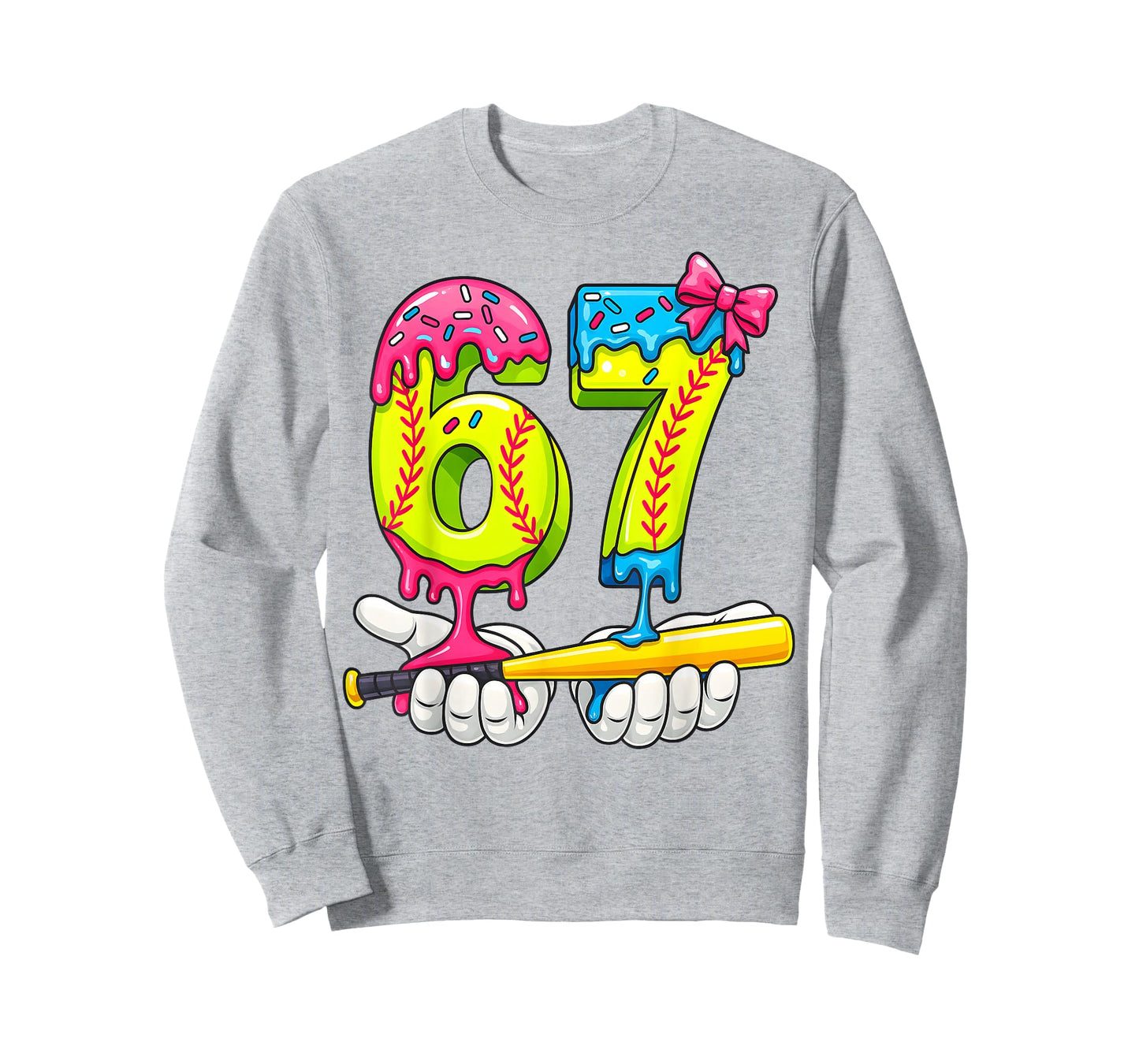 Softball 67 Ice Cream Drip Six Seven Boys Funny Meme T-Shirt