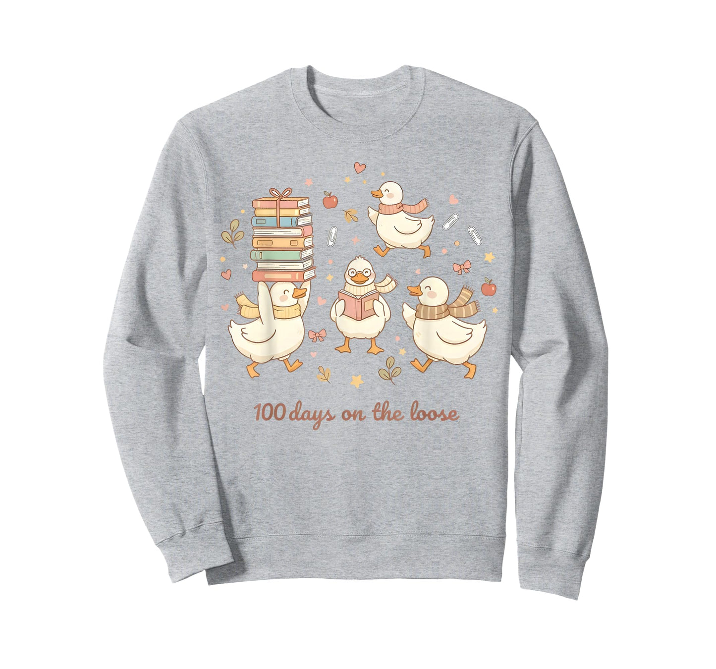 100 Days on The Loose Funny Goose 100th Day of School Kids T-Shirt