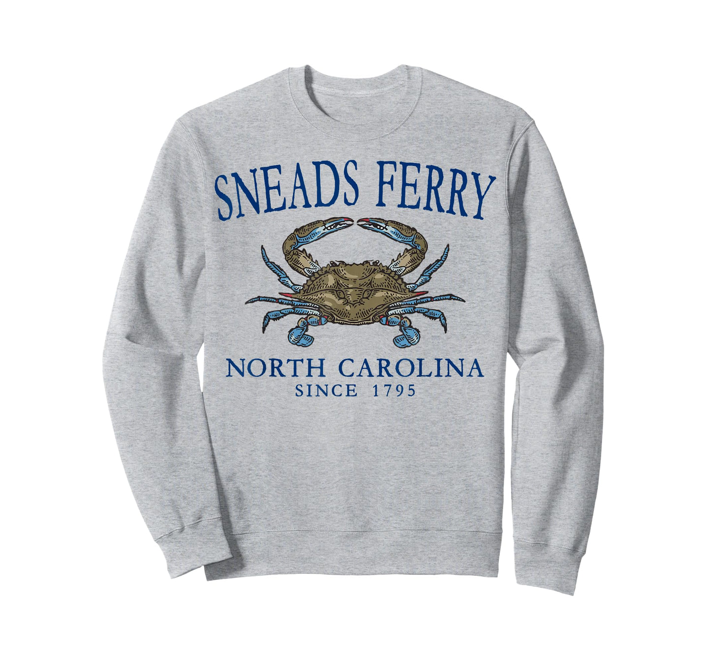 Sneads Ferry NC Crab Town Since 1795 Navy Blue Letters T-Shirt
