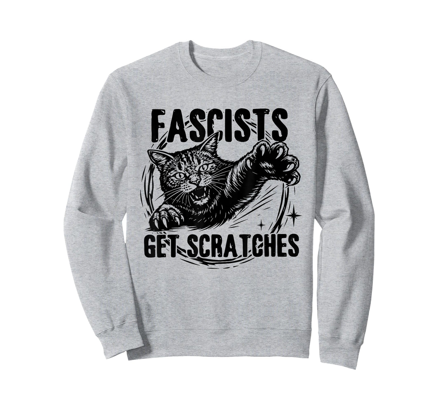 Vintage Black Cats Against Fascists Get Scratches T-Shirt