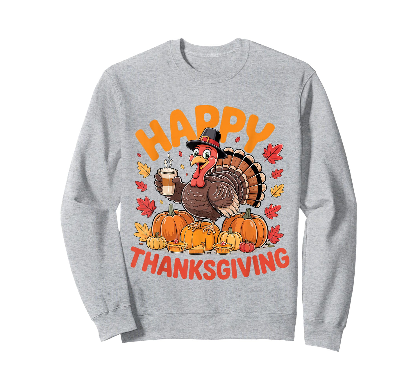 Cute Turkey Drinking iced Coffee Thanksgiving Bow Women Girl T-Shirt
