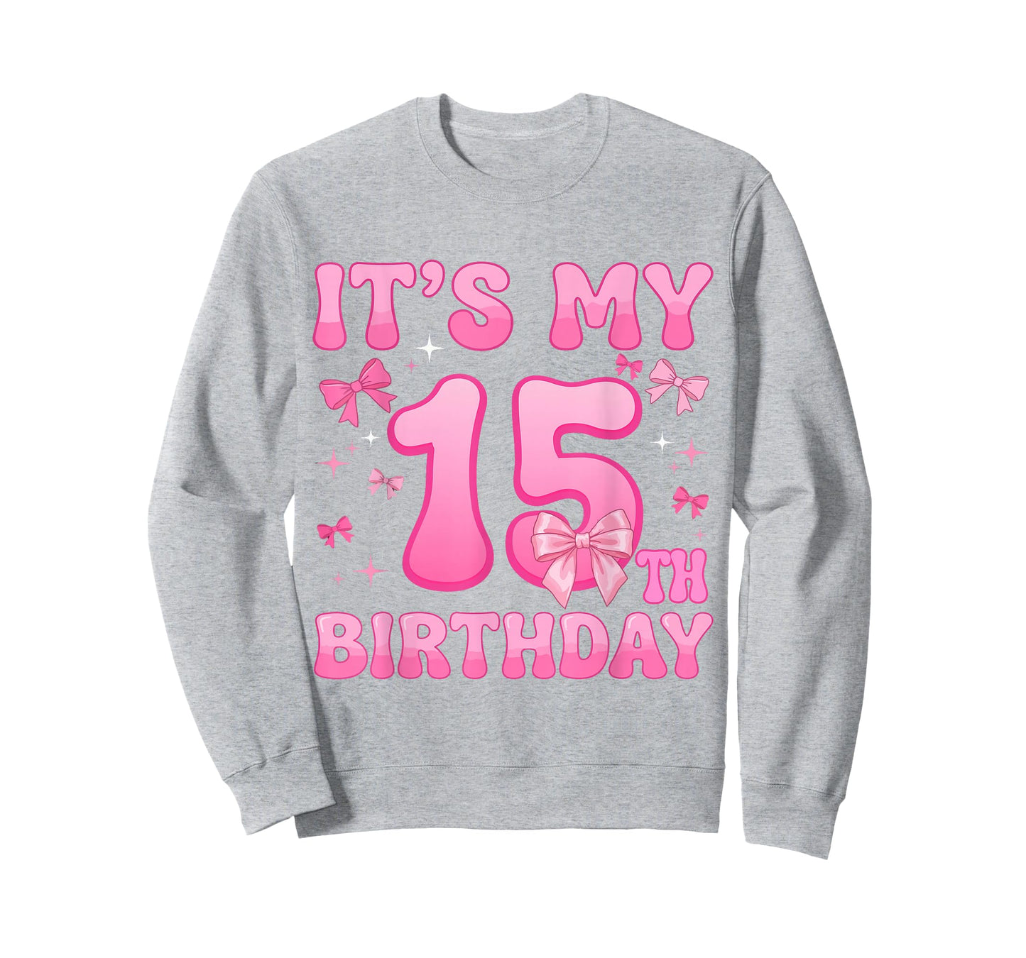15th Birthday Shirt Girls Coquette Bow 15 Year Old Birthday T-Shirt
