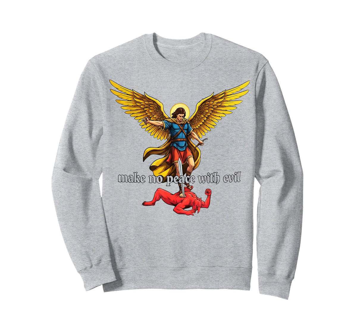 Make No Peace with Evil Archangel Michael Design T-Shirt