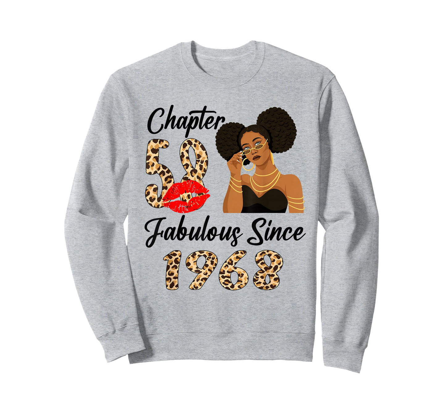 Chapter 58 Fabulous Since 1968 Afro Black Girl Birthday T-Shirt