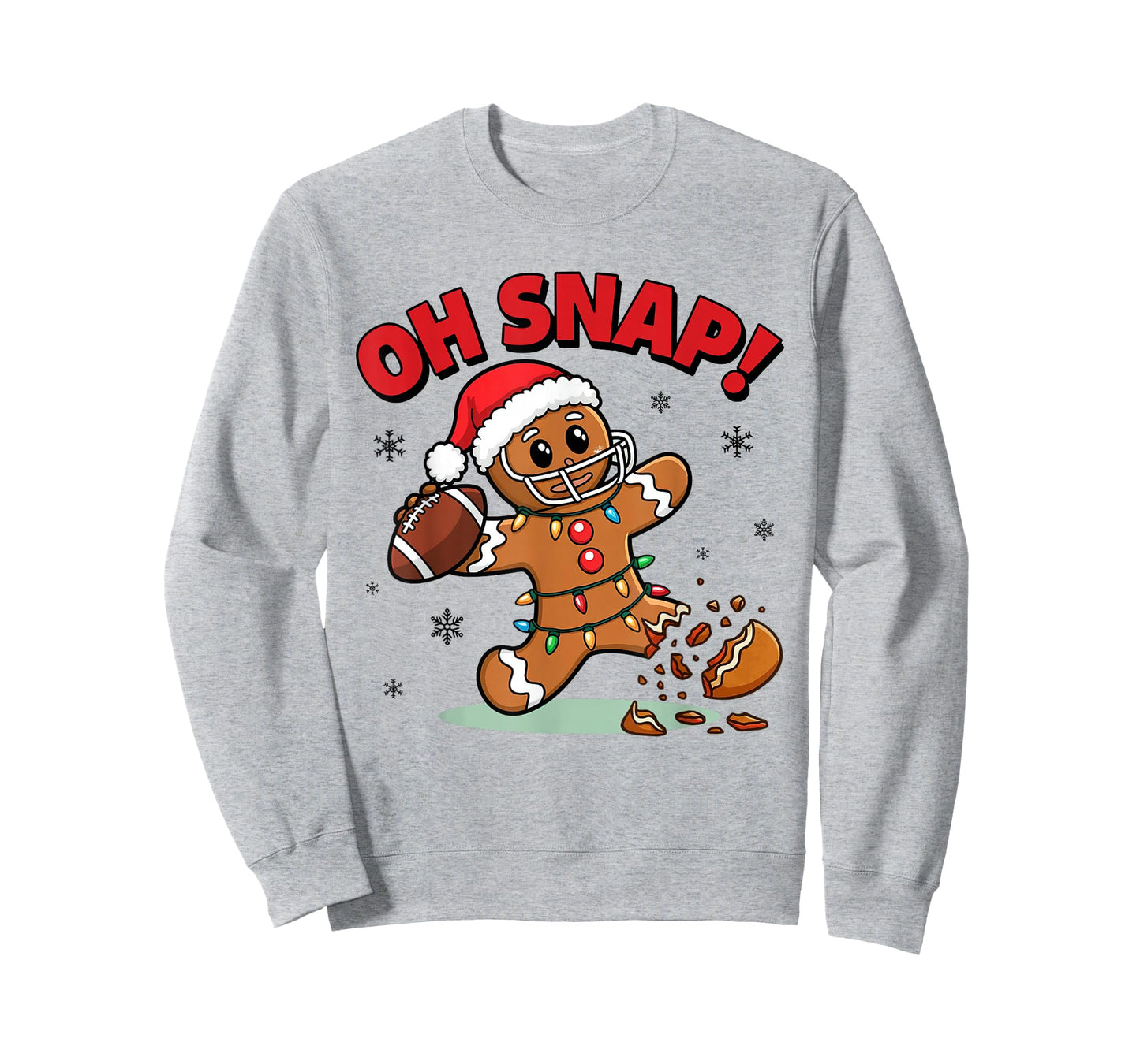 Oh Snap Funny Gingerbread Man Football Christmas Pajamas T-Shirt