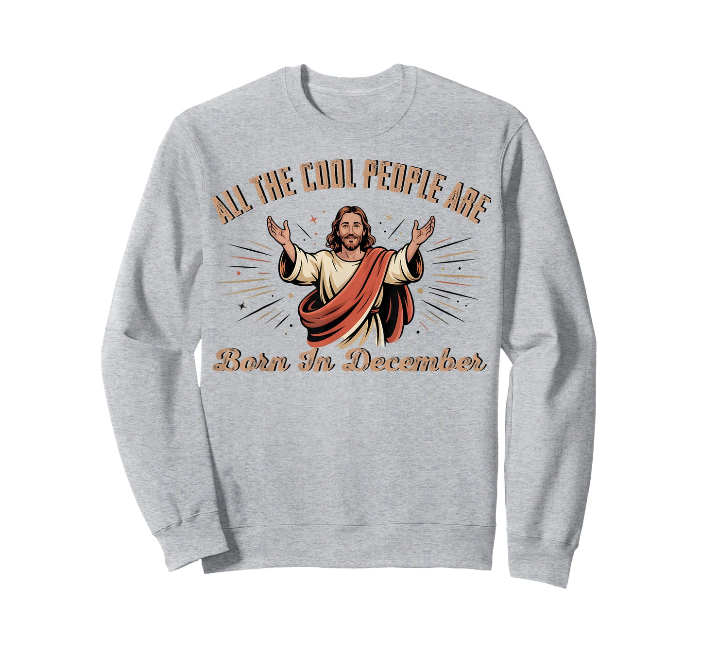 Retro Cool People are Born in December Christian Christmas T-Shirt