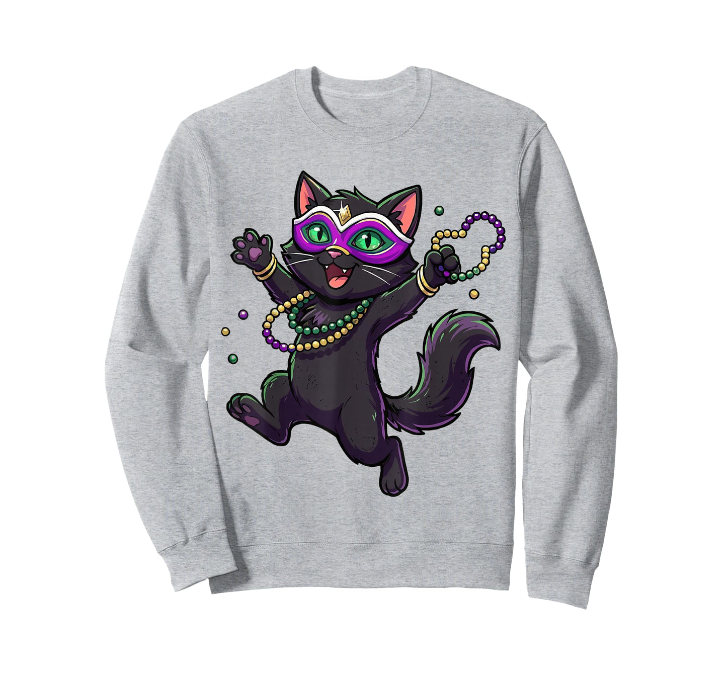 Cute Mardi Gras Cat for Women Girls Cat Lovers Carnival Mask T-Shirt