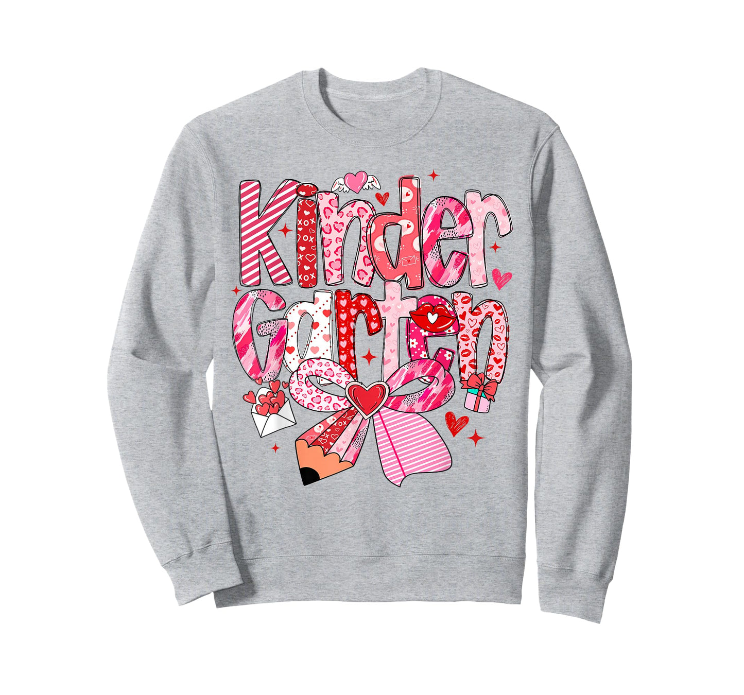 Kindergarten Valentines Day Coquette Bow Teachers Girls Kids T-Shirt