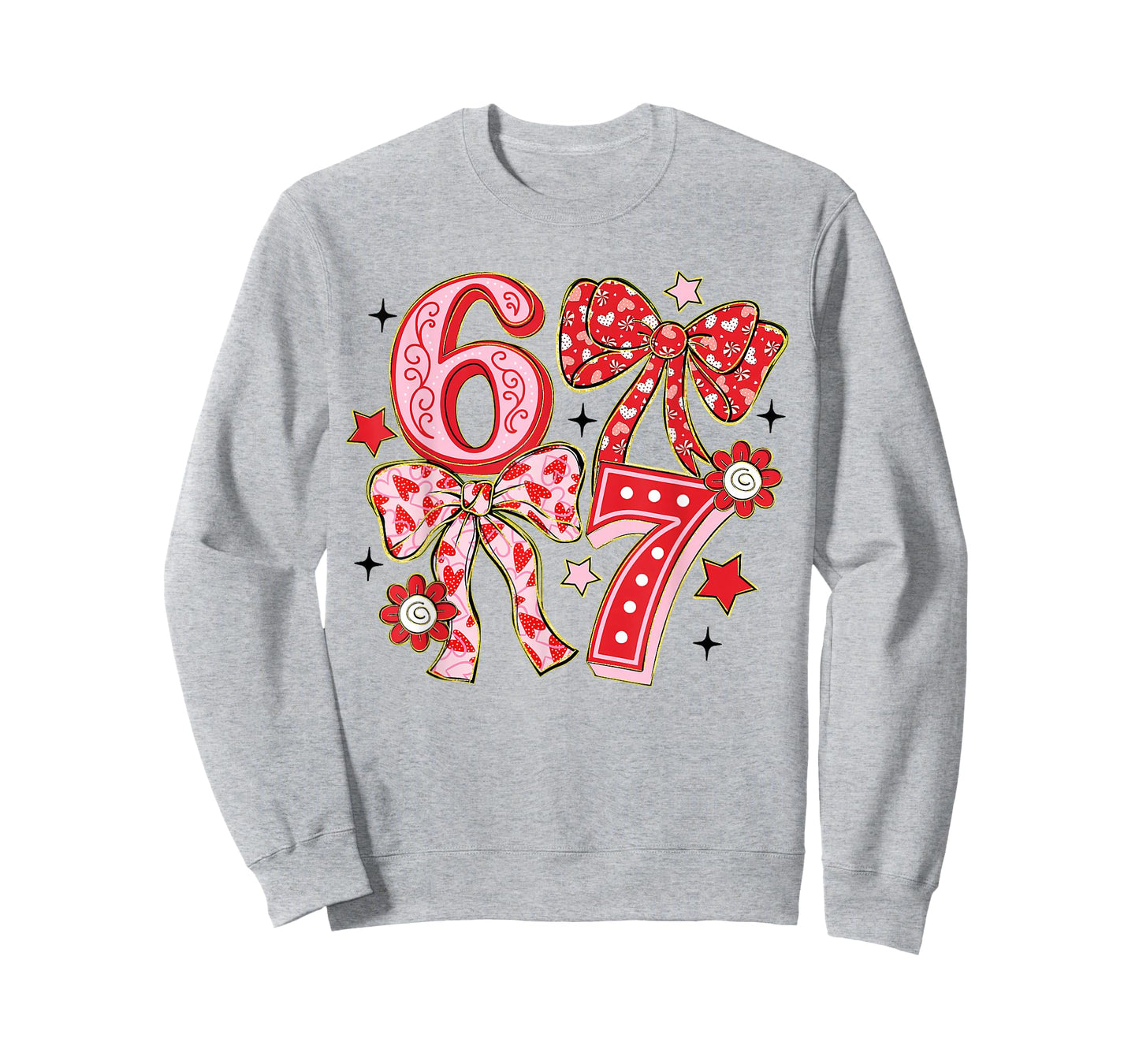 Six Seven 67 Meme Coquette Bow 6 7 Valentines Day Girls Kids T-Shirt