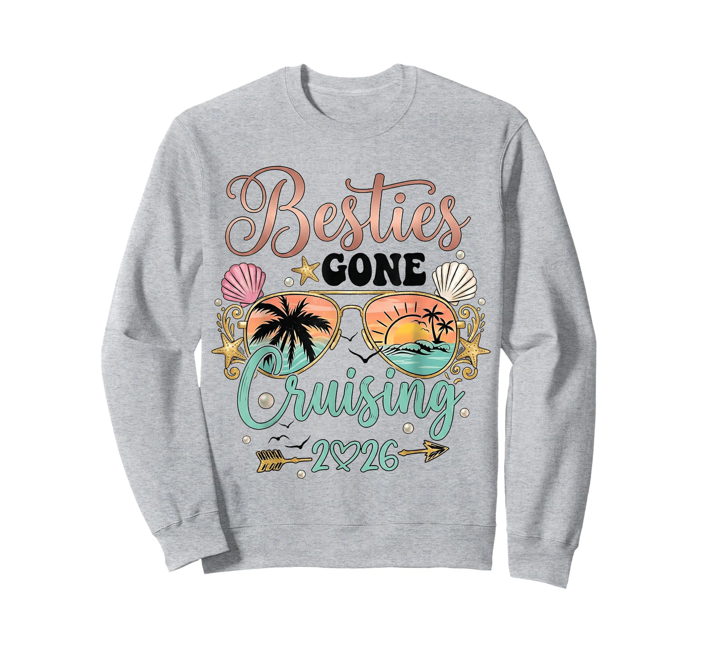 Besties Gone Cruising 2026 Matching Friends BFF Girls Cruise T-Shirt
