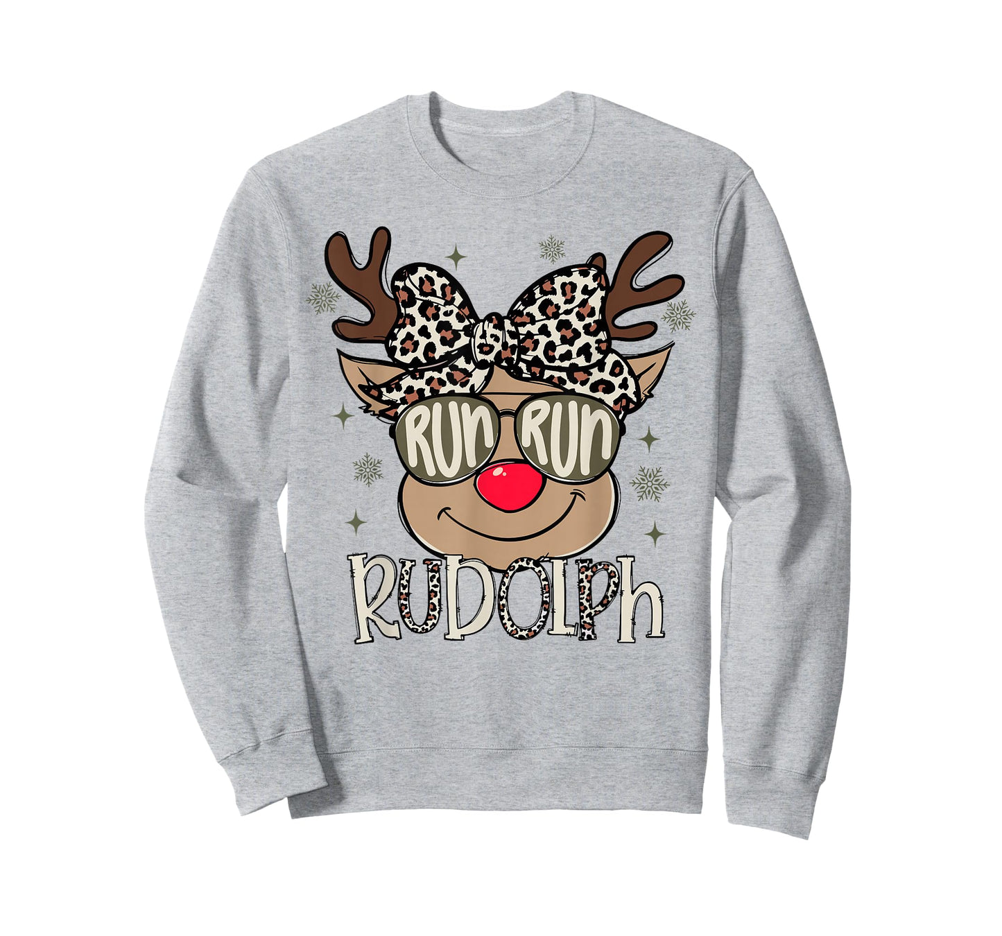 Run Rudolph Santa's Reindeer Christmas Camo Girls Toddlers T-Shirt
