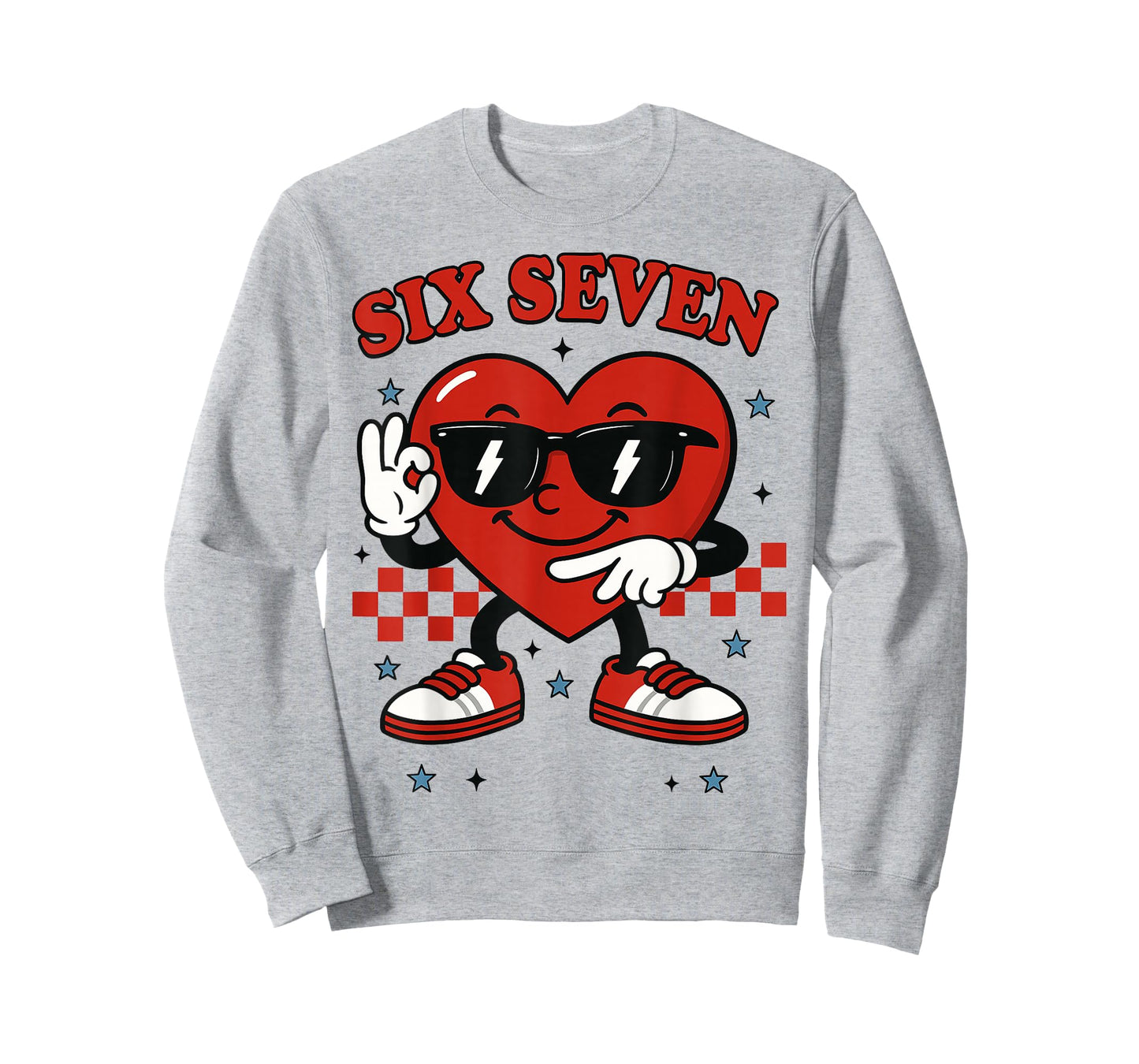 Six Seven Heart 6 7 Meme Boy Girl Funny Valentine Kid T-Shirt