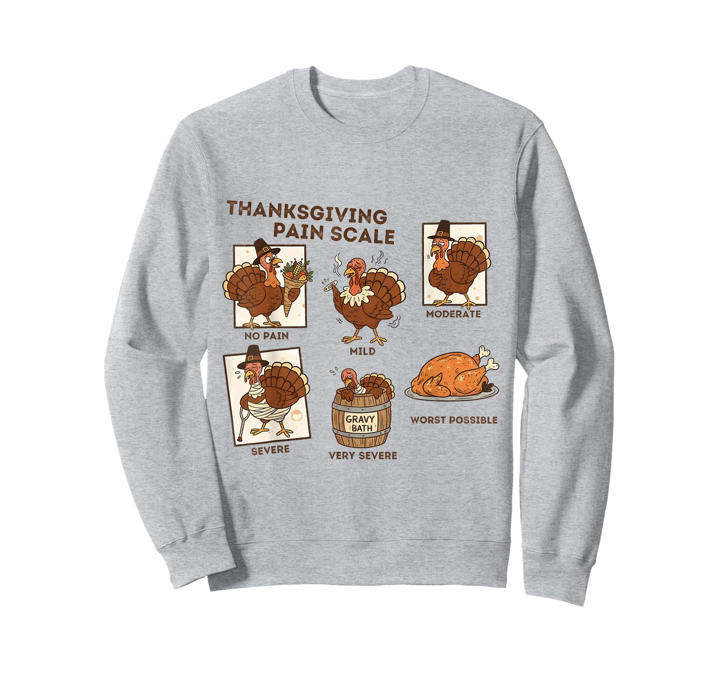 Thanksgiving Pain Scale Turkey Funny Nurse Medical Humor T-Shirt