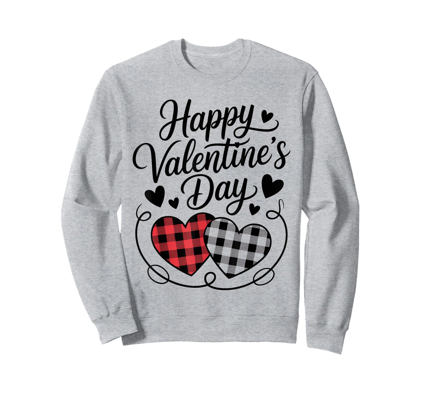 Happy Valentines Day Plaid Hearts Cute Love T-Shirt