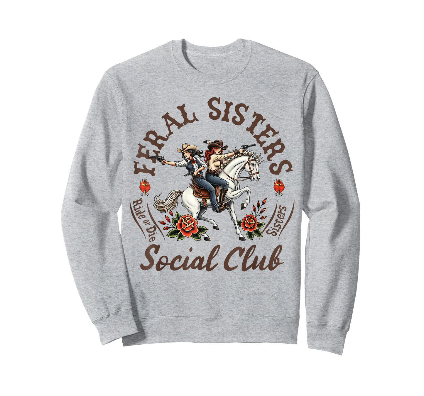 Feral Sisters Social Club Western Wild West Rodeo Cowgirls T-Shirt