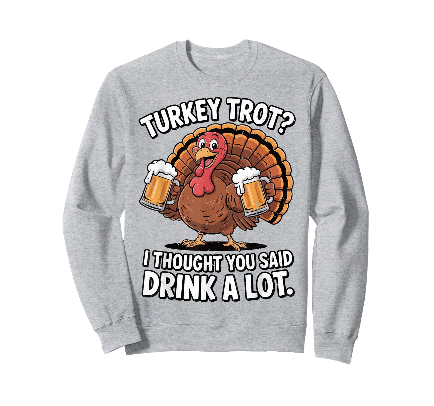 Drunk Turkey Trot Running Funny Drinking Thanksgiving Beer T-Shirt