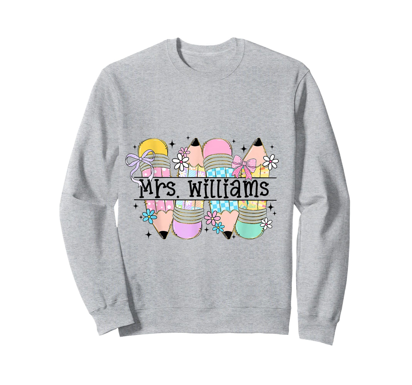 Mrs. Williams Cute Preppy Pencil Coquette Teacher Design T-Shirt
