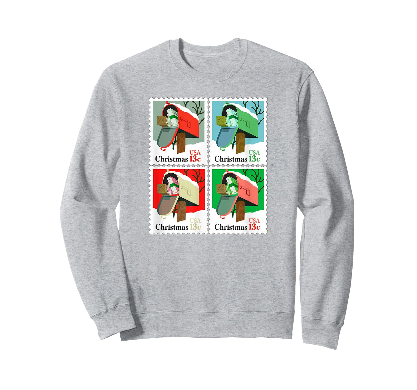 USPS Christmas Stamps Winter Mailbox Pop Art Post Office T-Shirt