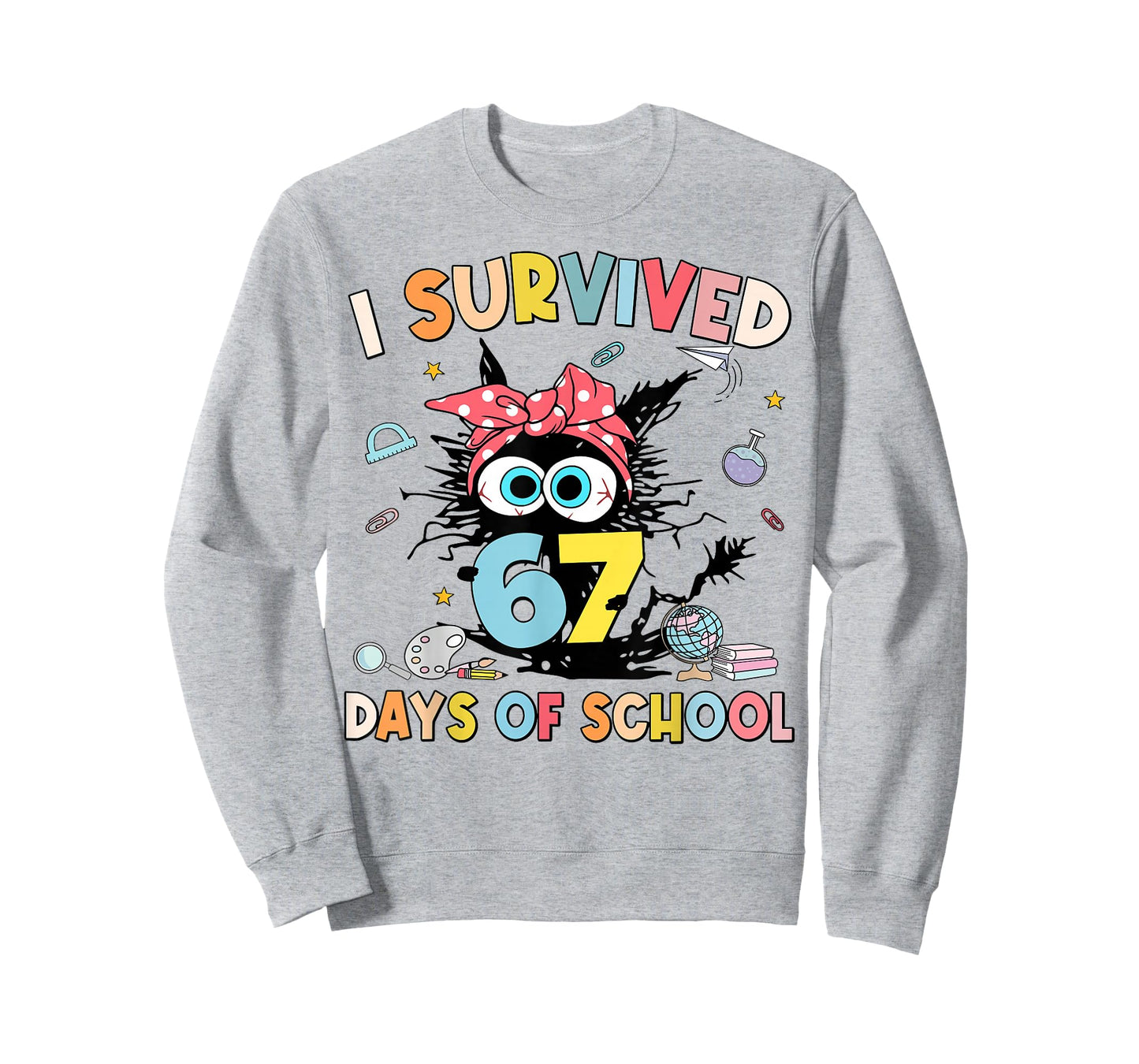 I Survived 67 Days of School Funny Meme Teacher Student Kids T-Shirt