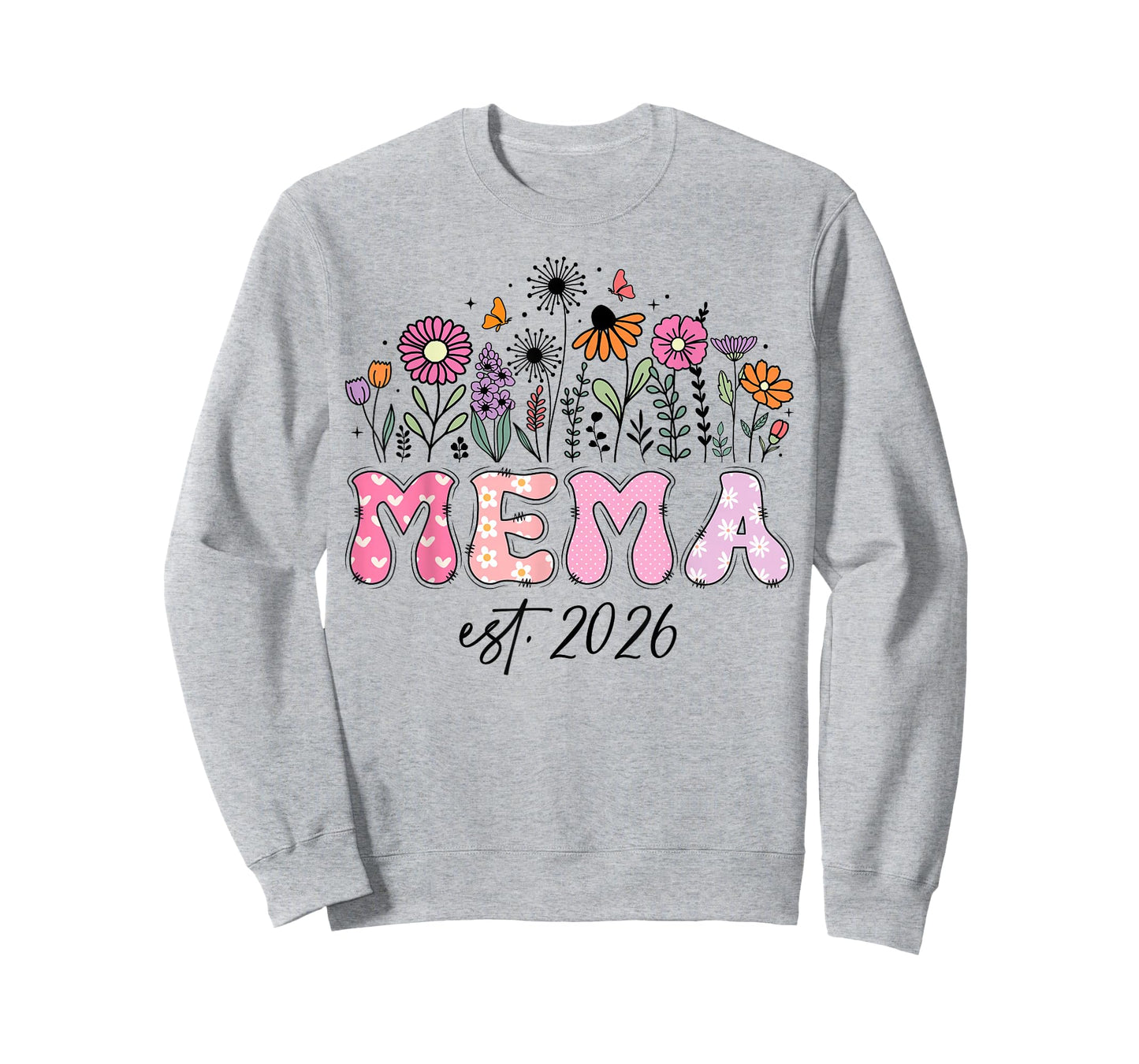 Mema Est. 2026 Pink Wildflower Promoted to Mema T-Shirt