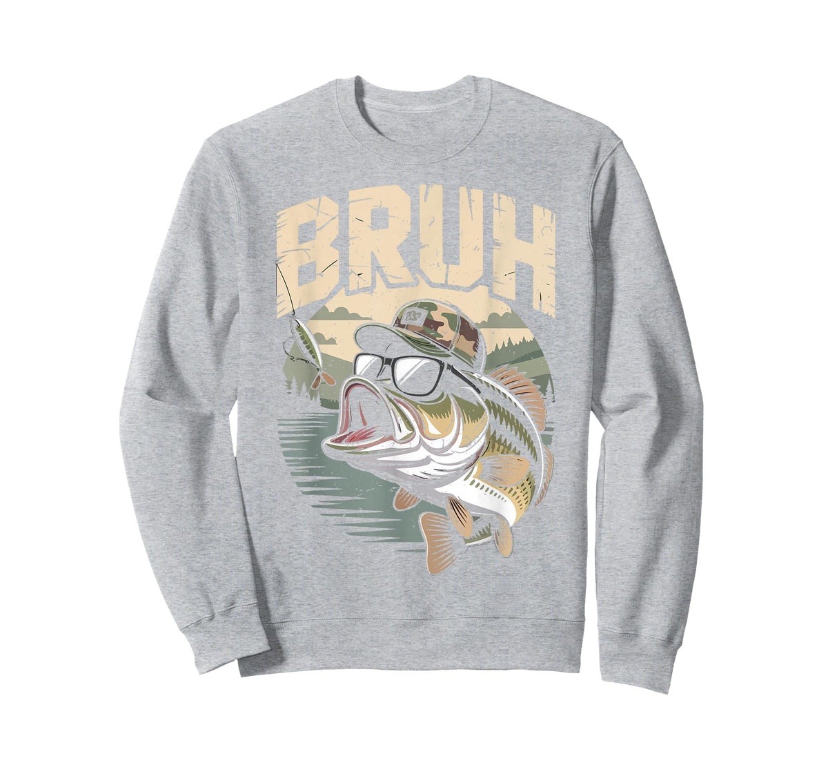 Youth Fishing Camo Bass Fish Bruh Funny Fisherman Toddler T-Shirt