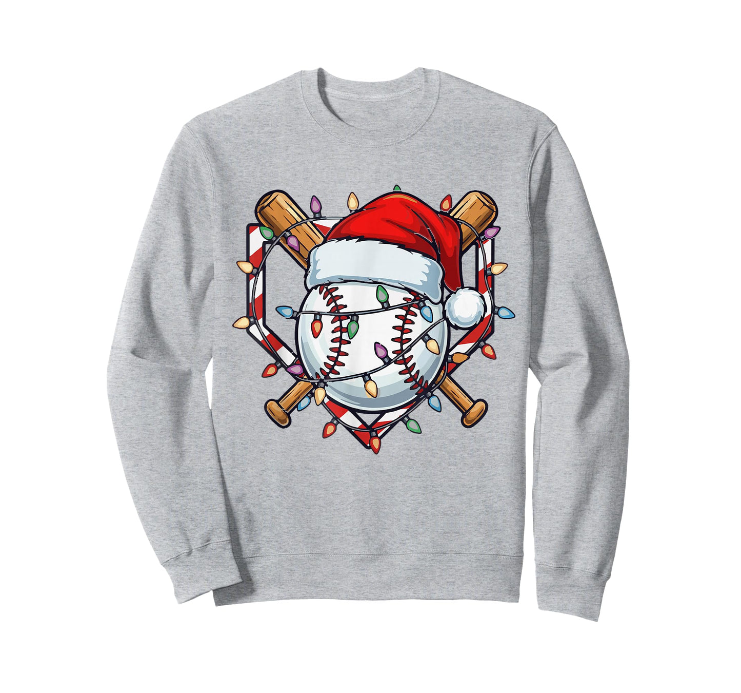 Funny Christmas Baseball Santa Hat for Baseball Players Fans T-Shirt