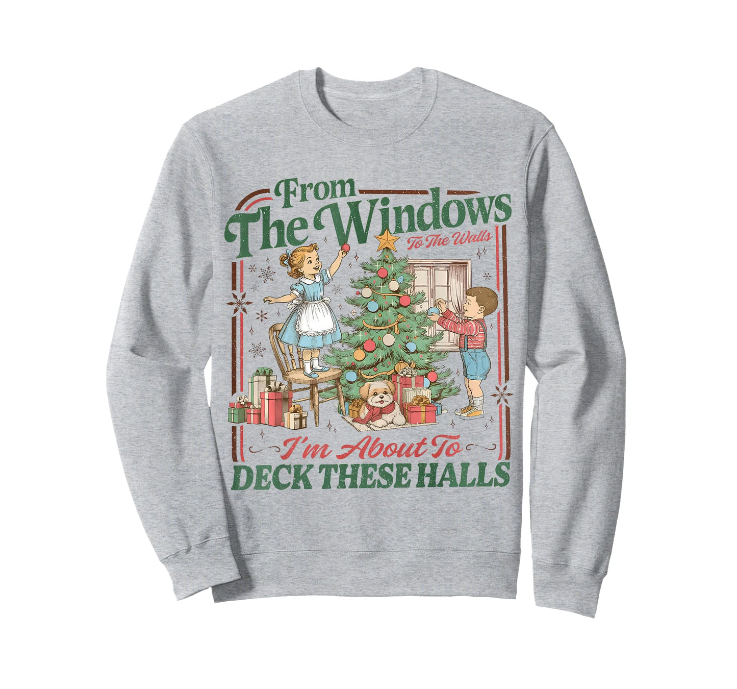 Retro Christmas Holiday from The Windows Funny to The Walls T-Shirt