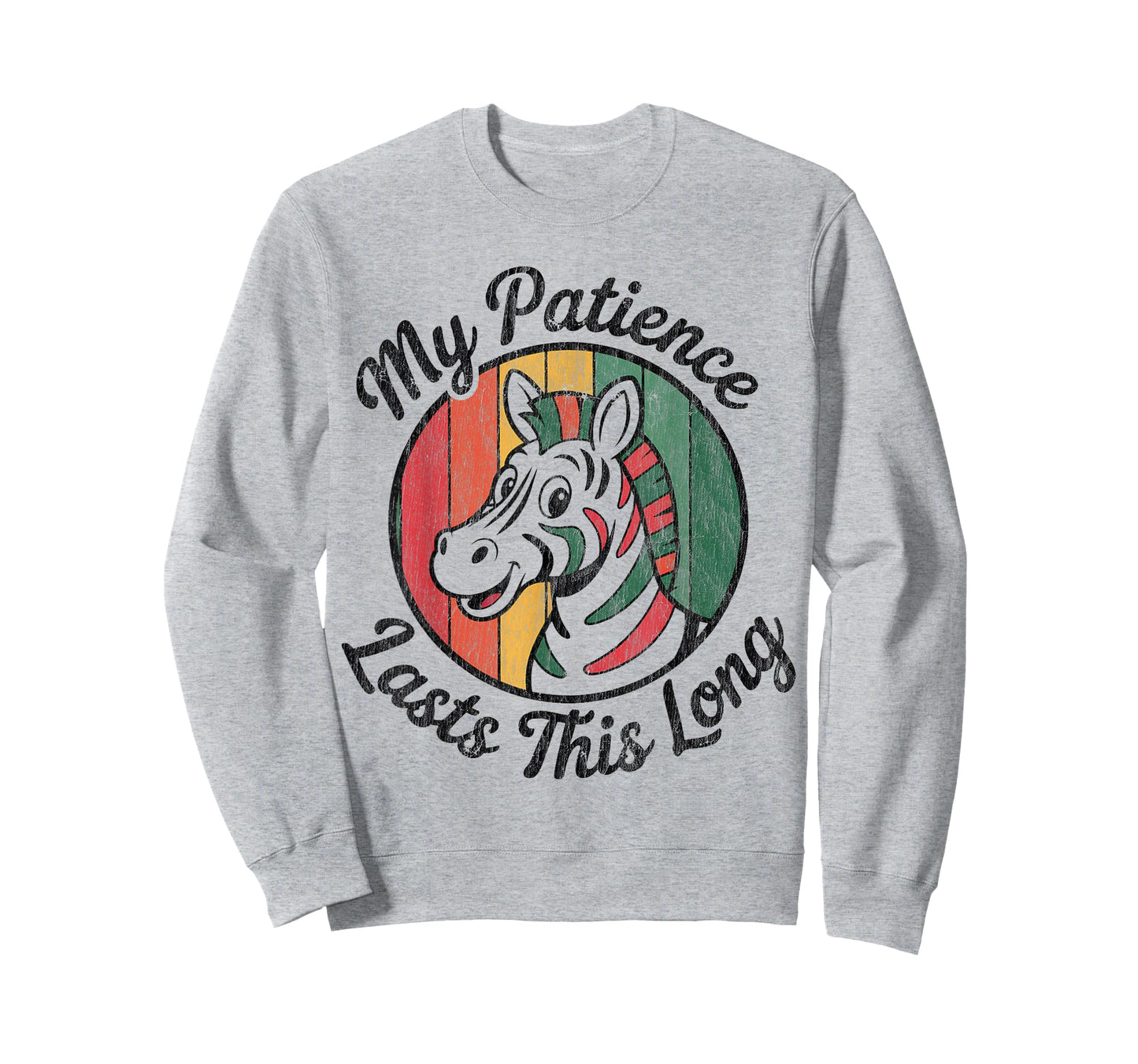 My Patience Lasts This Long Vibrant Retro Zebra Animal Lover T-Shirt