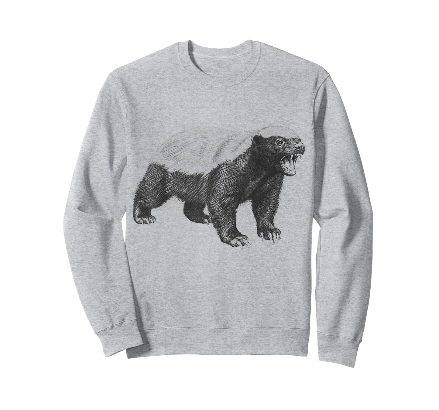 Vintage Honey Badger Drawing Realistic Wildlife Animal Art T-Shirt