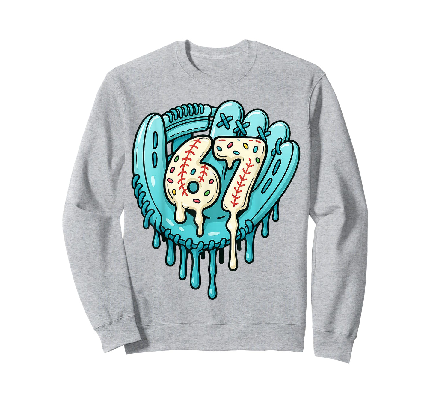 67 Ice Cream Drip Funny Six Seven Baseball T-Shirt