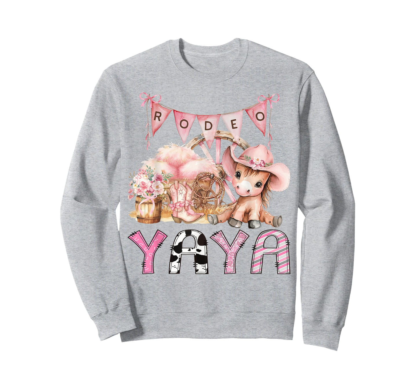 Rodeo Yaya Pink Cowgirl Coquette 1St Birthday Girl T-Shirt