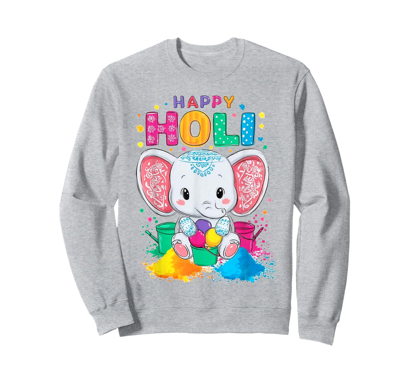 Kids Happy Holi Festival India Color Elephant Hindu Gifts T-Shirt