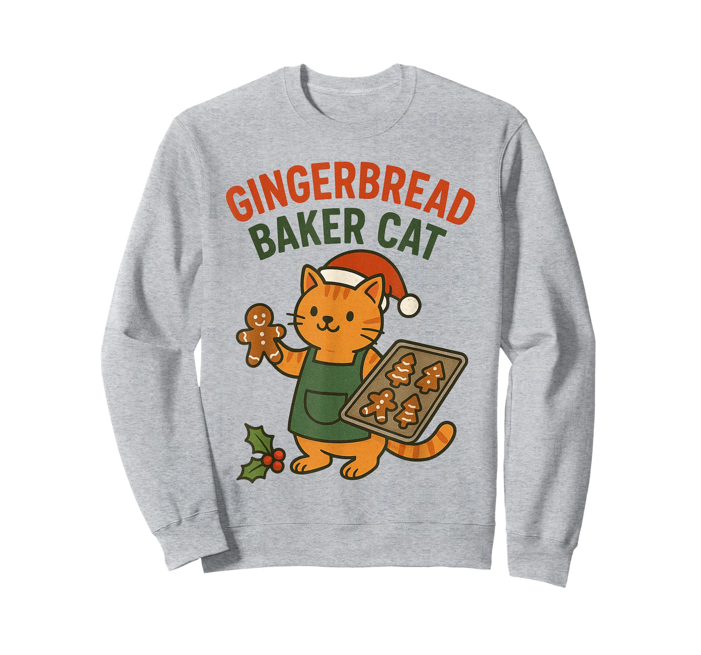 Gingerbread Baker Cat Christmas Cookie Lover T-Shirt