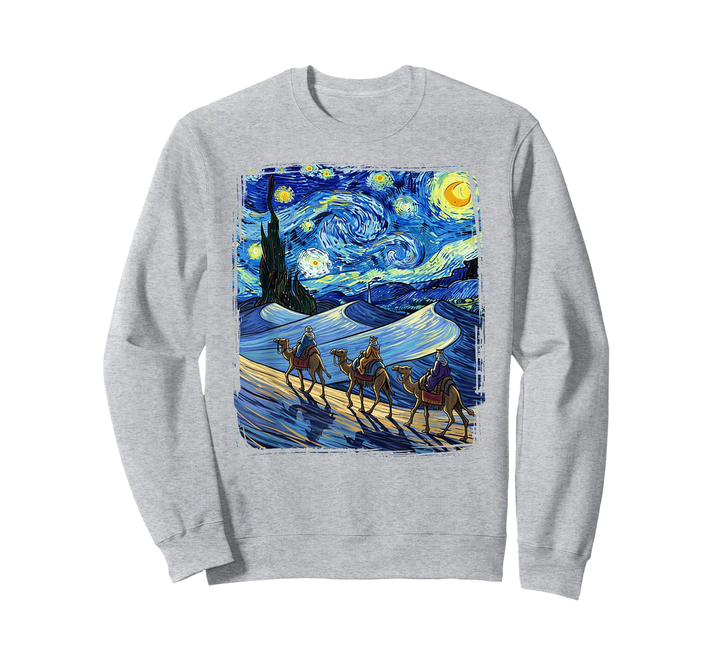 Three Kings Christmas Wise Men Holiday Van Gogh Starry Night T-Shirt