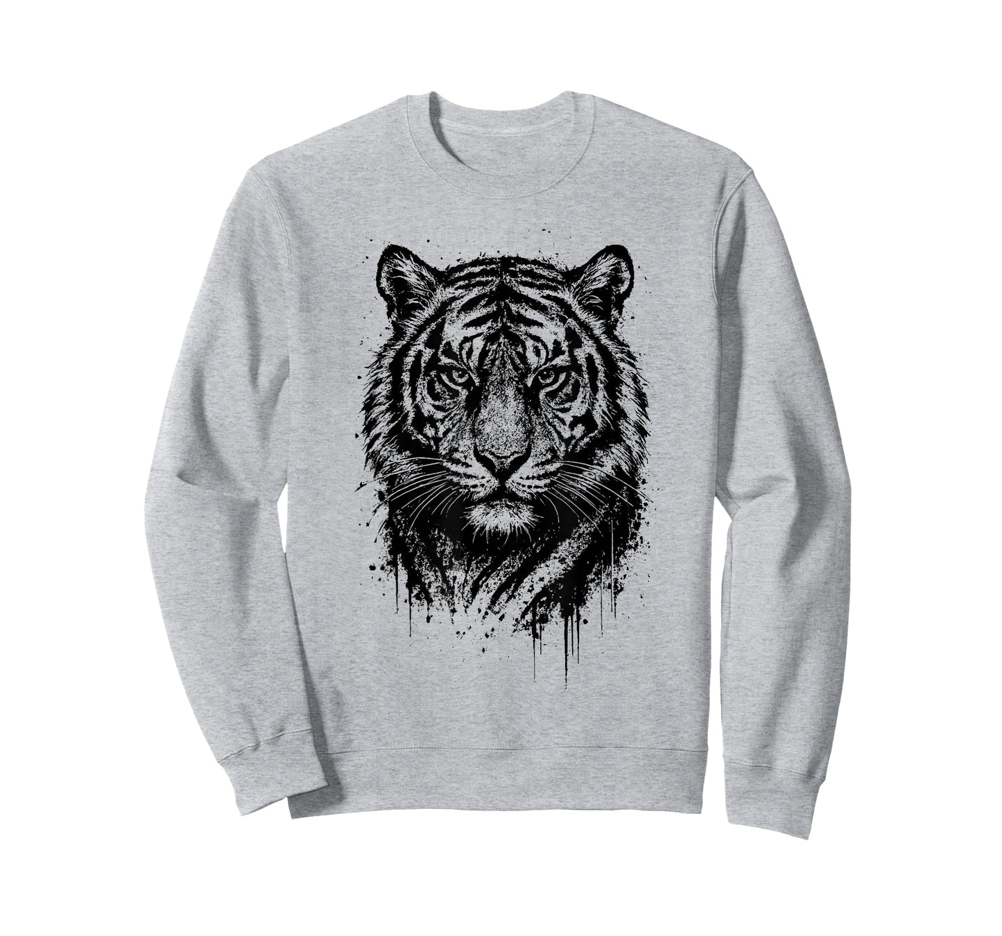 Tiger Ink Art Grunge Aesthetic Jungle Predator Portrait T-Shirt