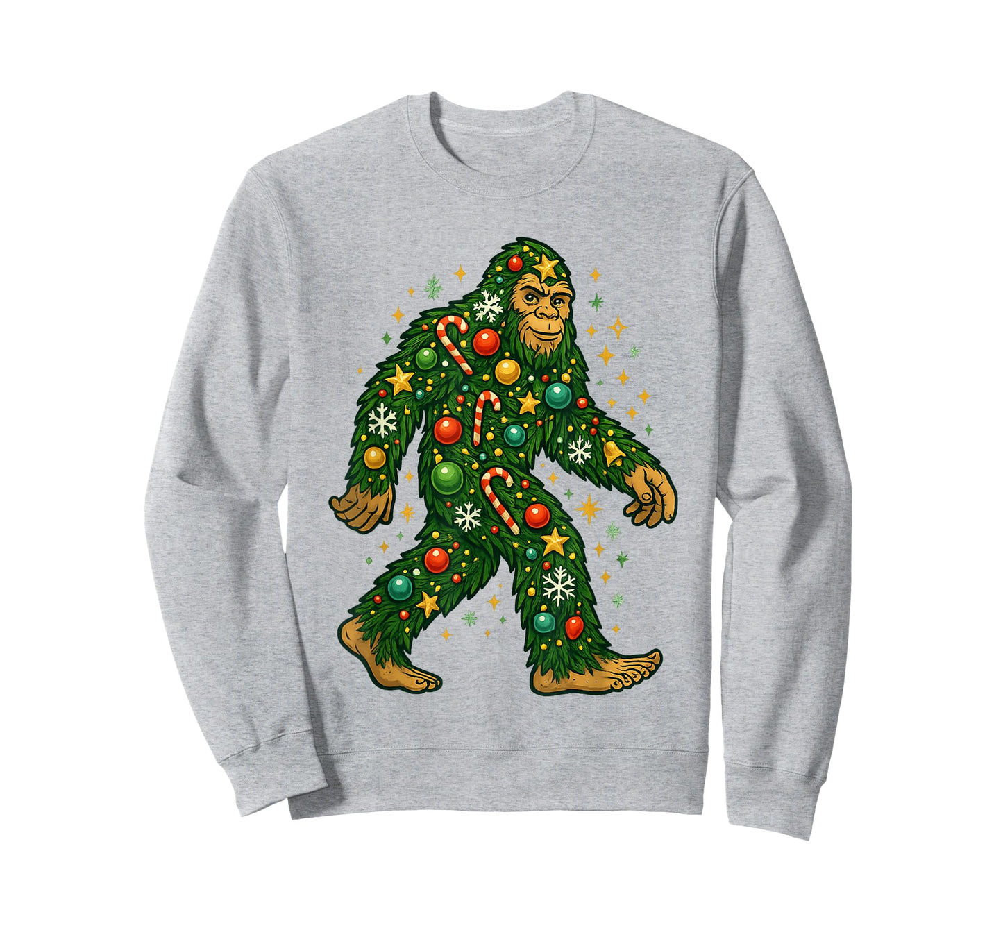 Bigfoot Christmas Tree Sasquatch Holiday Ornament for Men T-Shirt