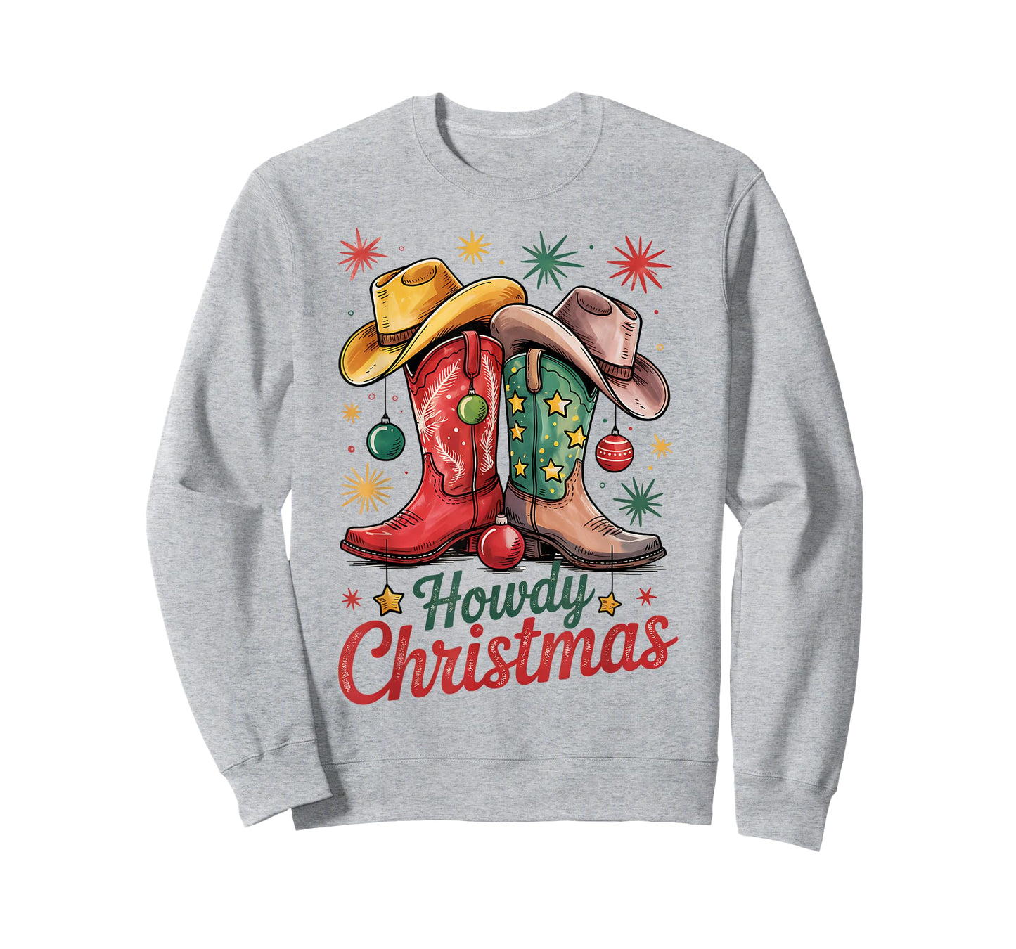 Howdy Christmas Xmas Cowboy Boots Western Cowgirl Rodeo T-Shirt