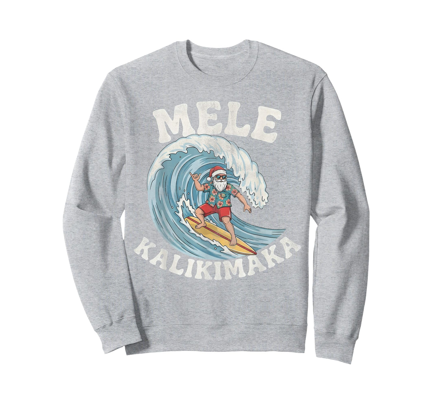 Mele Kalikimaka Santa Surfing Hawaii Christmas T-Shirt