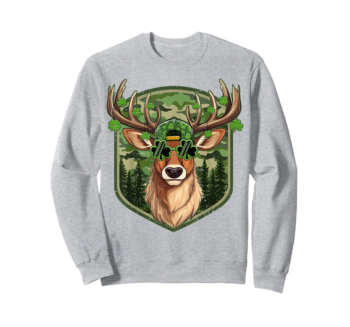 St Patricks Day Buck Camo Deer Retro Hunting Boys Cap Men T-Shirt